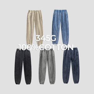 Custom Acid Washed Vintage Sunfade High Waist Sweatpants Loose Fit Streetwear Joggers with Pockets Heavy <b>Weight</b> Winter Seasons - Product Image 5