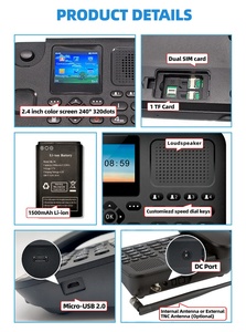 Uso domestico e in ufficio 2G Gsm Wireless Smart Desktop Phone FM <span class=keywords><strong>Radio</strong></span> Call Recording Sim Cordless Phone - Product Image 4