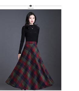 कस्टम महिला शरद ऋतु और सर्दियों के ऊनी बालों के लिए एक लाइन लंबी स्कर्ट की लंबाई वाली स्कर्ट-लाइन ऊनी मध्य लंबाई वाली स्कर्ट - Product Image 4