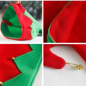 Noël <span class=keywords><strong>elfe</strong></span> chapeau cloche rouge vert chapeau noël cloches vacances fête chapeaux chapeau fête décorations drôle Cosplay accessoires - Product Image 4