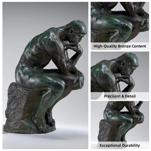Décoration d'art public <span class=keywords><strong>de</strong></span> statues <span class=keywords><strong>de</strong></span> penseurs grandeur nature, place classique européenne, sculpture <span class=keywords><strong>de</strong></span> penseur en <span class=keywords><strong>bronze</strong></span> d'Auguste <span class=keywords><strong>Rodin</strong></span> - Product Image 4
