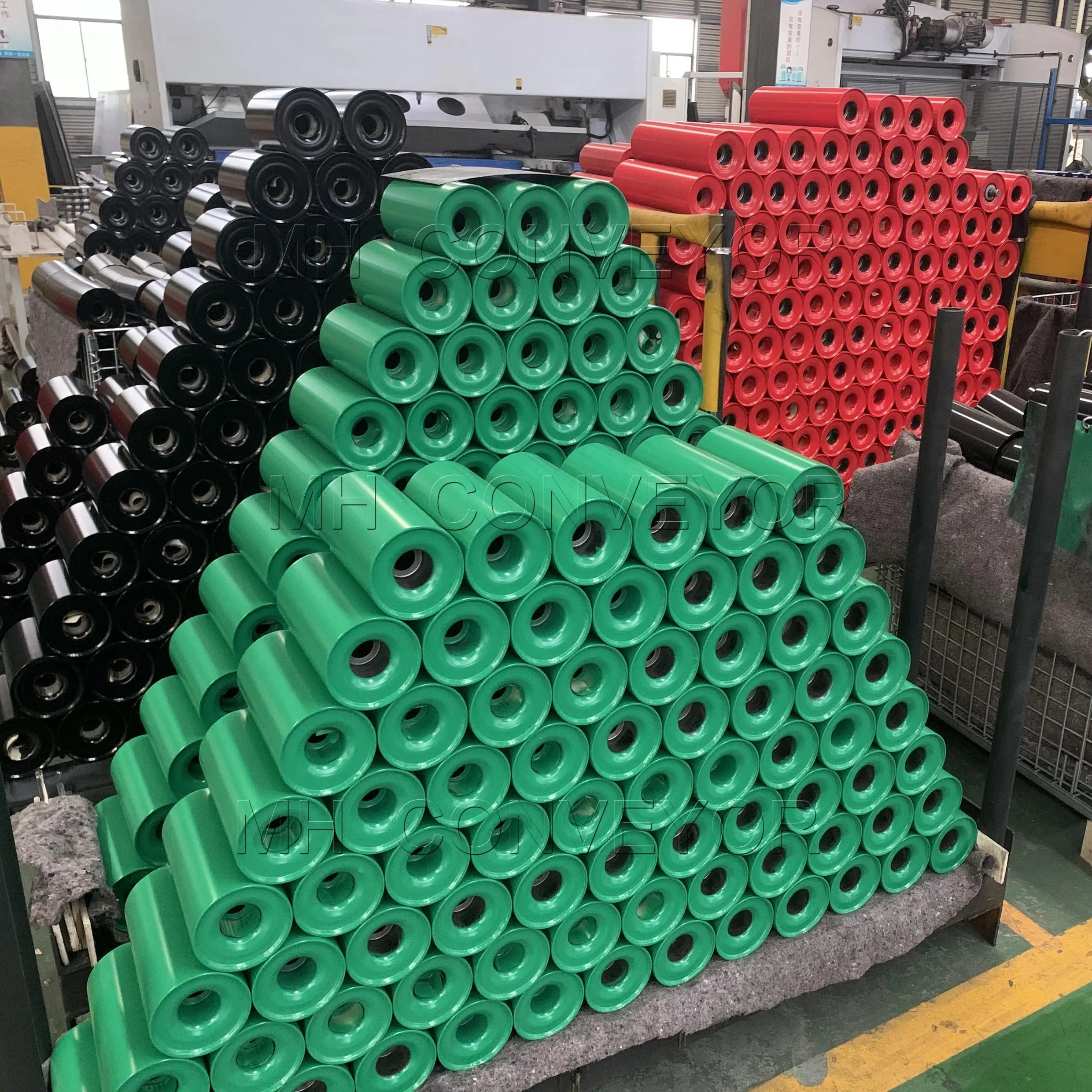 Conveyor idlers Machine Belt Conveyor Roller Manufacturer Bearing Flexible Steel Provided Cold Drawing Round Steel MH 40-90A