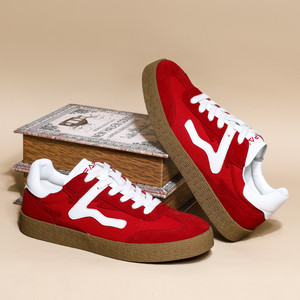 Spring Men's Casual <b>Sneakers</b> Retro Round Toe Korean Style Flat Color Block Shoes Fashion Trend Leisure Canvas - Product Image 3