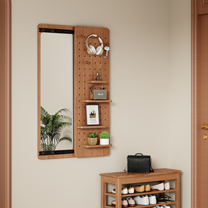 Wall Mounted Full Length <b>Mirror</b> 47.6 x 15.5 Inch Multi Functional Design Panel Space Saving Push Pull Door - Product Image 6