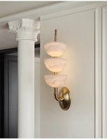 Applique murale en marbre d'albâtre naturel espagnol, luminaire décoratif de luxe pour hôtel, villa, entrée, escalier, couloir, chambre