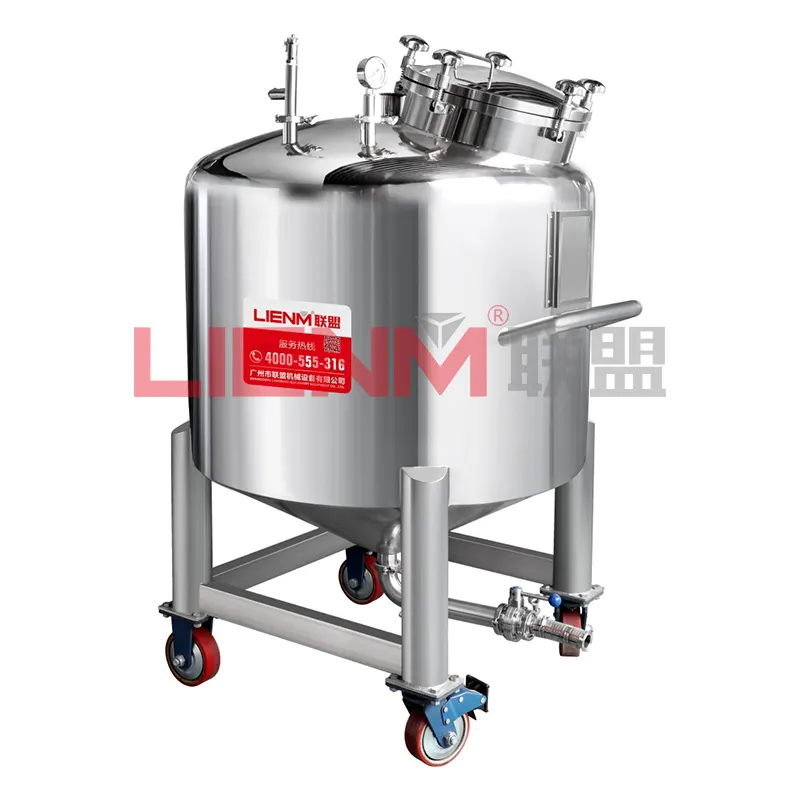 Factory Customized Homogenizer Liquid Fertilizer Storage Tank with Agitator Mixing Tank Steel 100l 200l Pneumatic Mixing Type