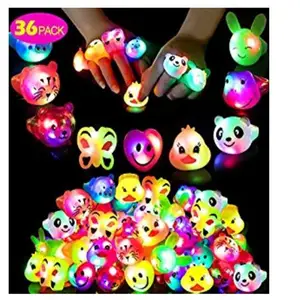 Led Light-Emitting Soft Rubber Animal Ring Flashing Children'S Finger Lamp To Push Explosive Small Toys Wholesale