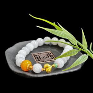 Bracelet en jadéite birmane de qualité supérieure, de grade A, avec perles, <span class=keywords><strong>bijoux</strong></span> en jadéite pour femmes (certificat inclus) - Product Image 5