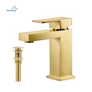 Aquacubic CUPC Deck Mounted Brass Hot Cold Water Tap Bathroom Brass Basin Faucets