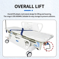 Lit de transfert patient robuste pour hôpital d'urgence avec garantie de 3 ans, conception ergonomique facilitant le transport sécurisé des patients
