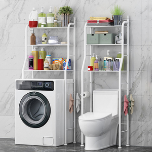 Đa năng 3 lớp kim loại phòng tắm giá lưu trữ chủ trên nhà vệ sinh giá nhà đứng tổ chức kệ - Product Image 4