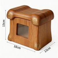 Urnas para Mascotas de Madera Maciza Estilo Europeo con Marco para Fotos, Hechas a Mano y con Tamaños Personalizables para Gatos/Perros, Ataúd Conmemorativo