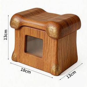 Urnes funéraires <span class=keywords><strong>en</strong></span> bois massif pour animaux de compagnie avec cadre photo, faites à <span class=keywords><strong>la</strong></span> main et tailles personnalisables pour chats/chiens, cercueil commémoratif - Product Image 1