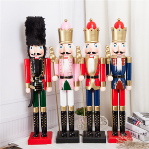 Artisanat en bois, casse-noisette soldat de 90 cm de haut, décorations de Noël, casse-noisette en bois pour la décoration de Noël - Product Image 1