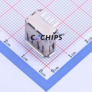 USB-U212-BJS USB Connector Bent Lead Through Hole Connector Type-A USB 2.0 Female Right Angle Insert - Product Image 2