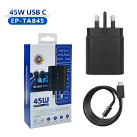 Chargeur rapide PPS 45W EP-TA845 avec câble de charge rapide USB-C vers C 5A, compatible avec les écouteurs, prise UK pour téléphone portable
