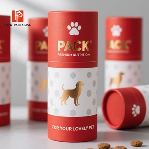 Biodegradável Logotipo Personalizado Fácil Aberto <span class=keywords><strong>Food</strong></span> Grade Dog Cat <span class=keywords><strong>Round</strong></span> Cilindro Recipiente Pode Caixa Hermético <span class=keywords><strong>Pet</strong></span> <span class=keywords><strong>Food</strong></span> Paper Tube Embalagem - Product Image 2