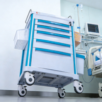 Chariot de Traitement Médical en Alliage d'Aluminium Épaissi et Plastique ABS pour Anesthésie et Distribution de Médicaments en Hôpital