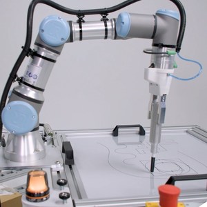Station de travail collaborative pour robot de préhension et de placement, bras robotique universel UR5E UR10E, préhenseur robotique SMC RTS-200, système de formation en robotique - Product Image 1