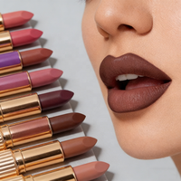 Lipstik Mineral Nude Logo Kustom Bebas Kekejaman Hewan Melembapkan Produk Makeup ODM Label Pribadi