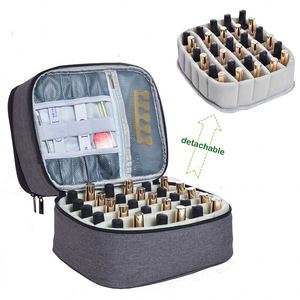 BSCI Factory Portable Roasted Nail Light Storage Bag Essential Oil Nail Polish Storage <b>Box</b> Double Layer 30 Grid Storage Bag - Product Image 2