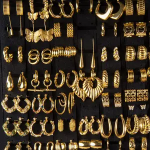 Jewelry For Women Ladies Earring 18K Gold Plated Jewelry Accessories Waterproof Stainless Steel Earrings