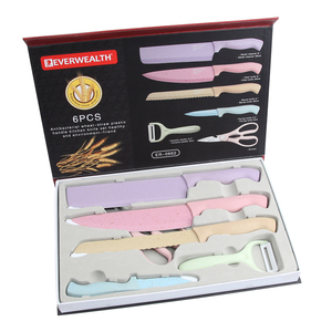 <span class=keywords><strong>EVERRICH</strong></span> ชุดมีดเคลือบผิวแบบนอนสติ๊ก5ชิ้น,ชุดมีดพร้อมกล่องของขวัญ-ชุดมีดวัสดุใหม่พร้อมด้ามจับฟางข้าวสาลี - Product Image 1