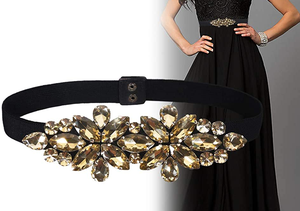 <span class=keywords><strong>Ceinture</strong></span> élastique <span class=keywords><strong>en</strong></span> cristal perlé brillant pour <span class=keywords><strong>femme</strong></span> - Product Image 2
