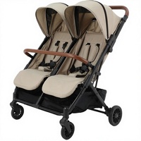 Poussette double pliable portable, poussette double à 4 roues, légère, pliage à une main, métal et tissu, poussette/berceau pour bébé de 0 à 36 mois