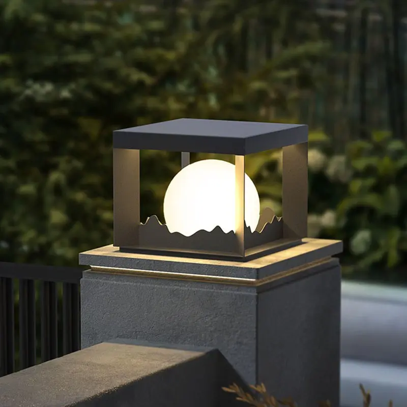 Lampe décorative vintage pour porte d'entrée IP65 pour jardin, cour et paysage Lumière LED à énergie solaire pour pilier de cour