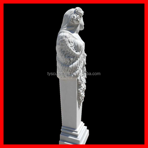 Antique Decorative Greek <strong>Stone</strong> Draped Round <strong>Columns</strong> for Garden or Cemetery Decoration - Product Image 2