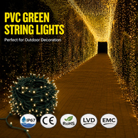 Guirnaldas de Luces LED Blanco Cálido IP67 con Cable de Goma Verde 4x3M 1200 LEDs 4000K Neutro Regulable CRI90 Decoración de Jardín y Paisaje Exterior