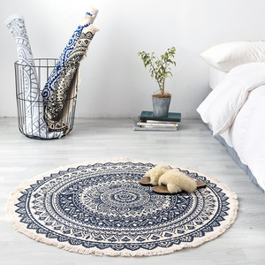 Bohemian Round Handmade Carpet <strong>Floor</strong> <strong>Mat</strong> Washable Polyester Printed Rug for Home Decor <strong>Woven</strong> Technique