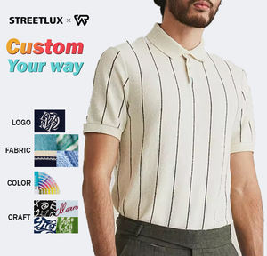 Logo personnalisé OEM ODM Polo pour hommes respirant italien Match couleur clair mature à la mode V revers élastique Jacquard Texture - Product Image 1
