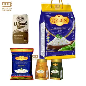 Yüksek kaliteli gıda ürün tipi ve çanta ambalaj klasik yasemin pirinç saplı çanta/plastik pirinç çuvalı 1kg 3kg 5kg