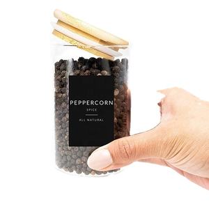 Kitchen High Quality Clear Storage Glass <b>Spice</b> <b>Jar</b> with Bamboo Lids Hand Blown Mason <b>Jar</b> Cover - Product Image 5