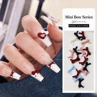 Mini nœuds en résine TSZS pour décoration d'ongles, couleurs mélangées, accessoires 3D pour ongles, breloques plates pour DIY Nail Art Salon