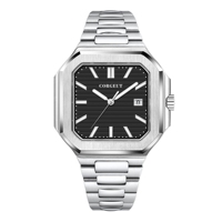 Corgreut marque 44.3mm Vintage carré Nh35 montre de luxe automatique pour hommes Rose bracelet étanche OEM montre-bracelet mode