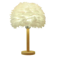 Lampe de chevet moderne à LED de luxe pour hôtel, lampe de table avec plumes, nouveau design, lampe de chevet à plumes pour chambre à coucher