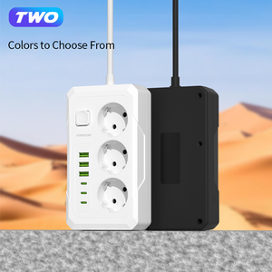 Enchufe <span class=keywords><strong>DE</strong></span> LA UE Tira <span class=keywords><strong>de</strong></span> alimentación Cable <span class=keywords><strong>de</strong></span> extensión <span class=keywords><strong>de</strong></span> 2M Enchufe <span class=keywords><strong>de</strong></span> salidas <span class=keywords><strong>de</strong></span> 3AC con 3 USB 3 Tipo C Tira <span class=keywords><strong>de</strong></span> alimentación Cable <span class=keywords><strong>de</strong></span> extensión multiempresa - Product Image 3