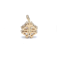 Pendentif trèfle à quatre feuilles en diamant de laboratoire, or jaune massif 18 carats, forme cœur, charme en diamant de laboratoire, bijoux fins de luxe pour femmes