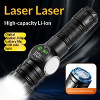 Lampe torche numérique intelligente rechargeable pour extérieur, affichage LED, ABS, portable, d'urgence, indice IP65, portée du faisceau 500m, protection contre les surcharges