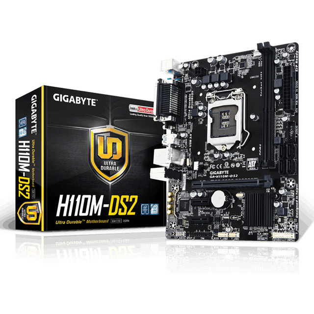 Used GIGABYTE GA H110M DS2 Gaming Motherboard with Intel Socket 1151 Supports 7th 6th Intel Core Processors
