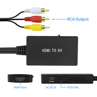 AV için HDMI RCA dönüştürücü için Apple Android TV kutuları için uyumlu Roku yangın sopa destekler PAL/NTSC-eski tv'ler için ayırıcılar dönüştürücüler