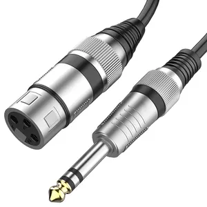 XLR 여성 ~ 1/4 인치 6.35mm 모노 잭 불균형 마이크 케이블 듀얼 트랙 쿼터 인치 TS 여성 마이크 코드 6.35mm ~ xlr