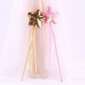 Baguette magique en feutre en forme d'étoile mignonne pour enfants, baguette féerique pour filles, accessoires de cosplay de princesse faits à la main pour Pâques, Noël, anniversaire, Halloween - Product Image 5