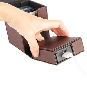 Estuche de Lujo FX Marrón de PU para Tarjetas, Caja con Carga USB para Juegos de Cartas Coleccionables, Organizador Magnético para Juegos - Product Image 4