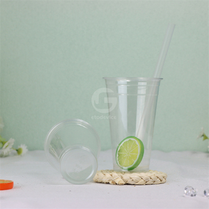 Gobelets à boisson en PP transparent à paroi simple de 90 mm de diamètre, impression numérique, modèle EPT-500 avec logo personnalisé imprimé - Product Image 2