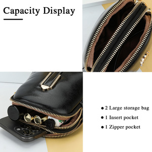 กระเป๋าใส่โทรศัพท์สำหรับผู้หญิง Baellerry ขนาด 7 นิ้ว ทรงสี่เหลี่ยมแนวตั้ง ซิปปิด ป้องกันการโจรกรรม สีดำ - Product Image 2
