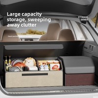 Organisateur de coffre de voiture en cuir suédé de luxe, grande capacité, pliable, pour SUV, berline, fourgonnette, logo personnalisé, taille sur mesure, fabricant